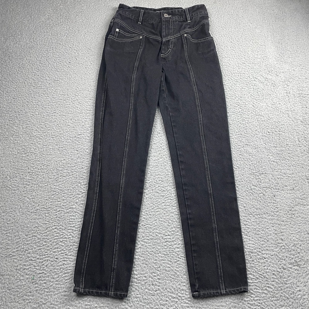 Isabel Marant Lorricka Jeans Womens 38 (US 2)Black High-waist Contrast-stitched